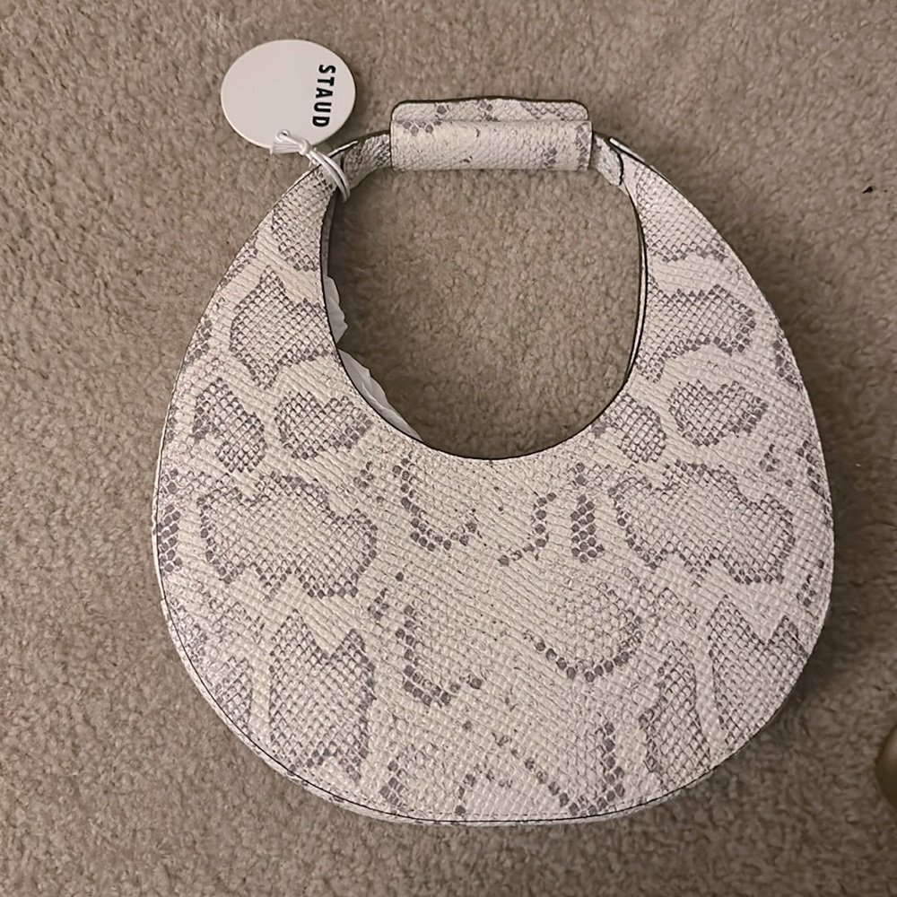 Staud snakeskin moon bag